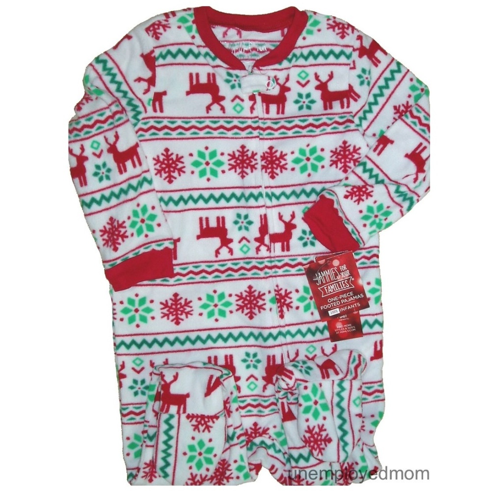 Christmas Pajamas Boys Girls Footie Fleece Warm